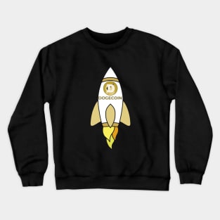 Dogecoin To The Moon Rocket Crewneck Sweatshirt